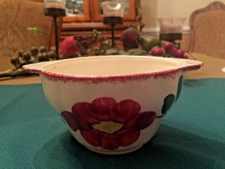 Vtg Blue Ridge Southern Pottery Red Flower Nocturne Colonial Sugar Cereal Bowl
