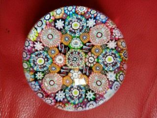 Stunning Perthshire Paperweight With Complex Millefiori Canes & Silhouette 
