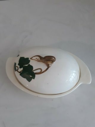 Vintage Metlox Poppy Trail California Ivy Covered Butter Dish