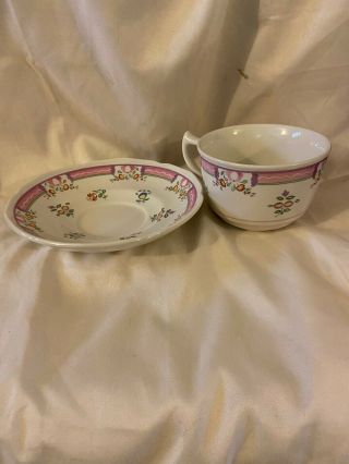 LAURA ASHLEY ALICE China Cup & Saucer Pink & Green Floral Pattern ENGLAND 3