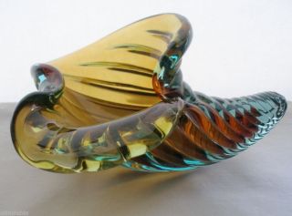 MIND BENDING Rhythmic ALFREDO BARBINI MURANO Art Glass BOWL SEASHELL Sculpture 2