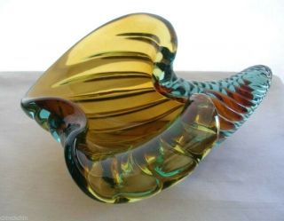 MIND BENDING Rhythmic ALFREDO BARBINI MURANO Art Glass BOWL SEASHELL Sculpture 3