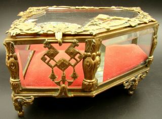 19th Century Baccarat Cut Crystal & Ormolu Gilt Bronze Piano Jewelry Box Casket