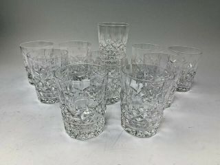 Set 10 Waterford Lismore Crystal Double Old - Fashioned Glasses