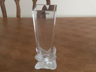 Lalique Lucca Large Clear Crystal Vase 11”