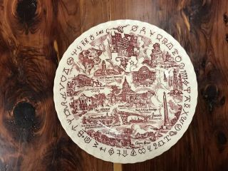 Texas “ Lone Star State “ Commemorative Plate Vernon Kilns U.  S.  A.
