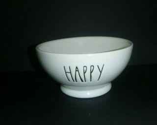Rae Dunn By Magenta Bowl Happy Pedestal Farmhouse Cereal Soup Bowl