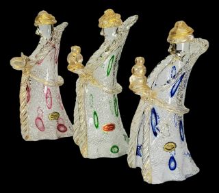 Vintage 8 Piece Murano Glass Nativity Set Jesus Mary Joseph Wise Men Angels 3