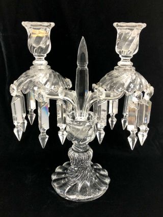 Baccarat Bambous Swirl 2 Light Candelabra 12 1/2 " By 9 1/4 " Parts