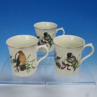 Lenox China - Winter Greeting - Catherine Mcclung - 3 Bird Mugs