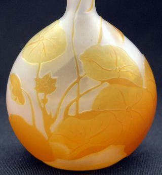 AUTHENTIC SIGNED GALLE FRENCH CAMEO ART GLASS VASE WATER LILY PATTERN 2