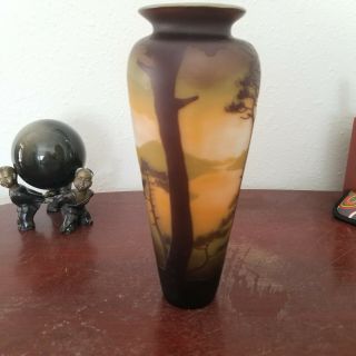 Muller Fres Luneville Glass Vase (muller Freres) Signed French