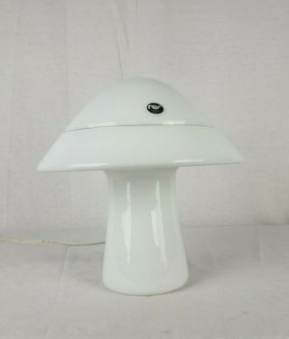 Mid Century Modern Murano Glass Mushroom Lamp Label