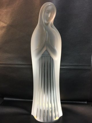 Lalique Crystal Virgin Mary Figure Statuette