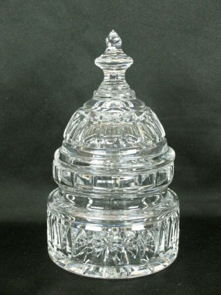 Waterford Giftware Crystal Us Capitol Building Candy Biscuit Jar With Lid 9 3/4 "