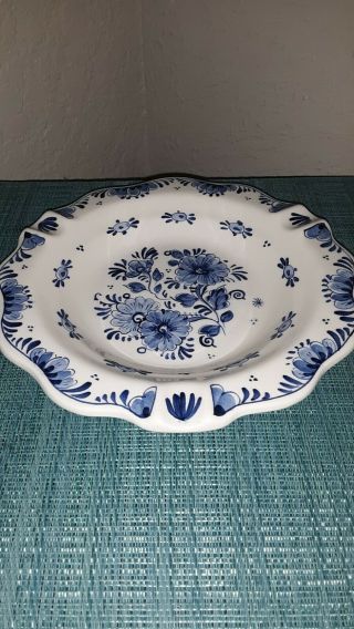 Vintage Delft Made In Holland Handpainted Signed Ashtray