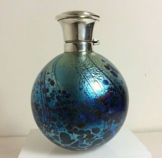 Signed Timothy Harris Iow Glass Summer Fruit & Sterling Silver Perfume Bottle