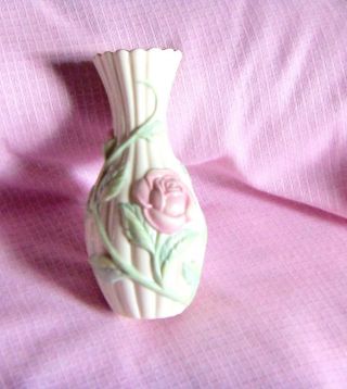 Lenox Bud Vase with Pink Rose and Pierced Votive Candle Holder 3