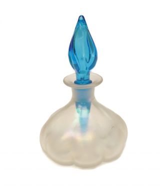 Steuben Verre De Soie Perfume Bottle With Celeste Blue Stopper 1455