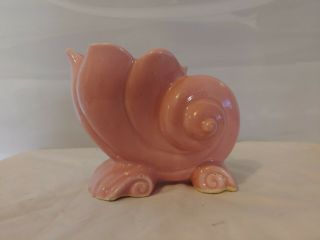 Vintage Mccoy Unmarked Pink Conch Shell Planter