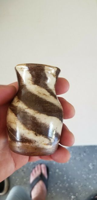 Vtg BB Burlon Craig Mini Brown Vase Catawba Valley NC Folk Pottery 2
