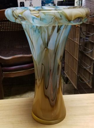 Evolution By Waterford Serengeti 13.  75 Inch Vase With Mushroom Top