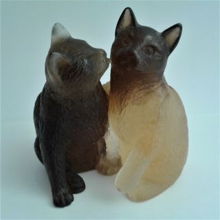Adorable Cats/kittens By Daum In Pate De Verre French Crystal