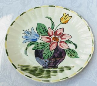 Vintage Usa Southern Potteries Blue Ridge Flower Bowl 11 1/2 " Platter Chop Plate