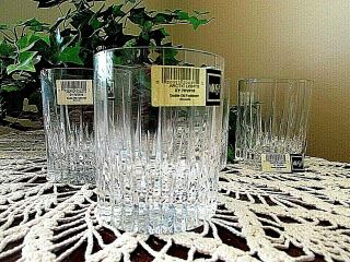 Set Of 4 Mikasa Arctic Lights Double Old Fashioned Glasses - With Tags