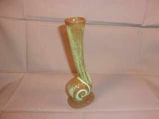 Vintage Frankoma Pottery 31 Snail Bud Vase,  Praire Green Glaze