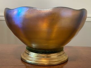 Antique Authentic LC Tiffany Favrile Design 1284 Irridescent Art Glass Bowl 3
