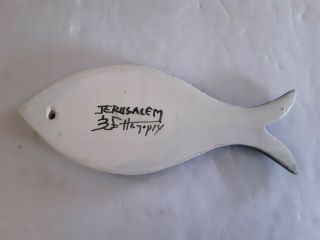 Blue Fish Ceramic Hand Crafted Hand Painted Made In Jerusalem 2