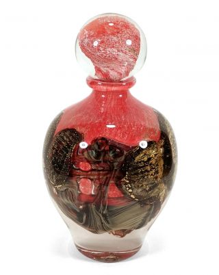 Large Heavy Jean - Claude Novaro French Studio Art Glass Perfume Scent Bottle