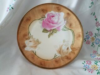 Royal Munich Z.  S.  & Co.  Bavaria Cabinet Plate Pink & White Roses 8580