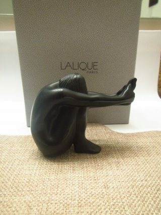 2009 Lalique France Black Crystal Nu Tentation Female Nude Figurine /wth Org Box