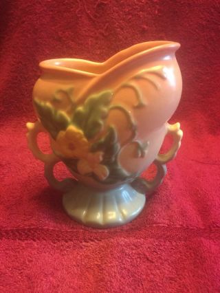 Vintage Hull Art Pottery W - 5 - 6 1/2 Matt Vase With Wild Flower Pattern