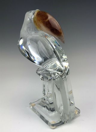 Signed Daum France Crystal Art Glass Exotic Toucan Bird Pate De Verre Beak MCA 2