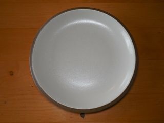 Dansk Santiago White Dinner Plate 10 3/8 " Off White Brown Trim 1 Ea 8 Available