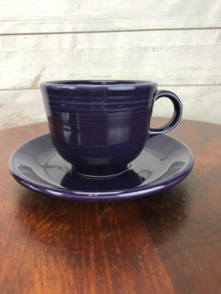 Fiesta Coffee Tea Cup & Saucer Plate Plum Purple Fiestaware