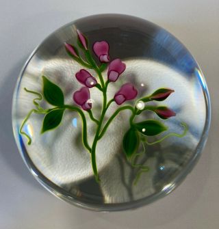 Victor Trabucco Sweet Peas Paperweight 1981 Signed And Dated