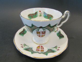Vintage Royal Adderley " Newfoundland Tartan " Teacup And Saucer England