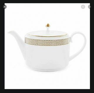 Waterford Lismore Diamond Gold Teapot & Sugar Bowl (very Rare Item)