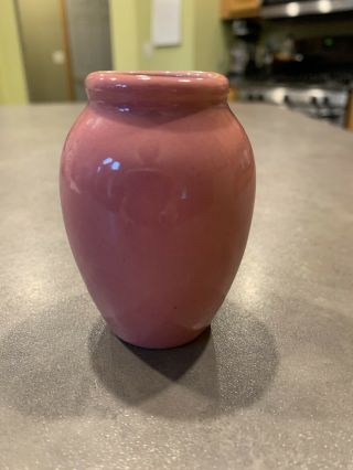 Vintage Shawnee Pottery Pink Miniature Mini Vase Oil Jar Shape