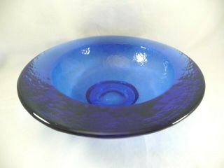 Fire & Light Cobalt Blue Recycled Glass 11 " Wide - Lipped Bowl