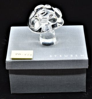 Steuben Crystal,  Art Glass,  Sculpture,  Figurine,  Paper Weight Large Mushroom