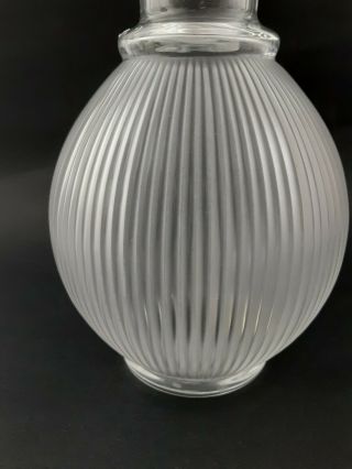 Lalique France Crystal Langeais Frosted & Clear Glass Ribbed Decanter - 9 - 1/2 