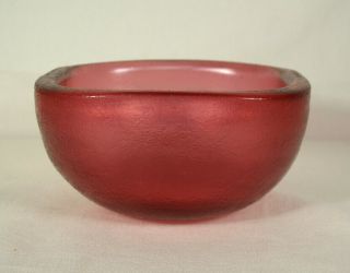 Large Carlo Scarpa 1930s Red Corroso Art Glass Bowl - Venini Murano Italy - Signe