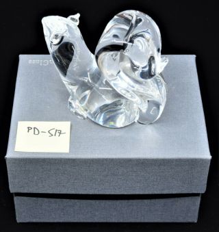 Steuben Crystal,  Art Glass,  Sculpture,  Figurine,  Statue Squirrel,  Box