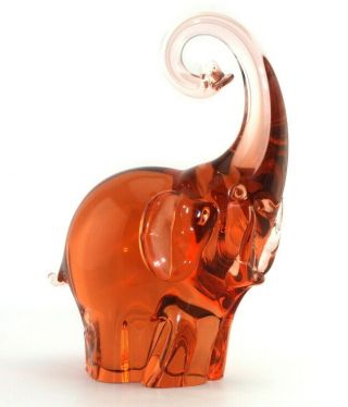 Vtg Seguso Arte Vetro Murano Studio Art Glass Pink Elephant Figurine Sculpture