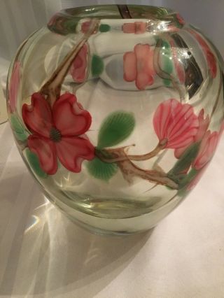 Vintage Orient And Flume Pink Dogwood Vase By G.  Jones